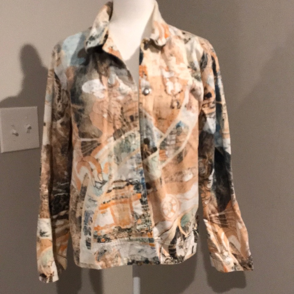 Chico’s Design 2 Pattern Denim Jacket - image 1
